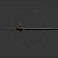 Medieval Battle Weapon with Double Headed Axe Spear Tip and Ornate Wooden Handle