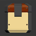 Vintage Style Cube Storage Box With Gold Red Black Leather And Metal Rivets