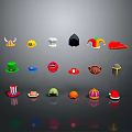 Diverse Collection of Stylish Hats Featuring Chef Clown and Santa Designs