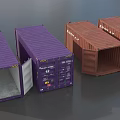 Industrial Shipping Containers Red And Purple For Logistics Storage Solutions