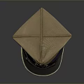 Vintage Style Brown Blue Brim Hat With Stars And Emblem Design