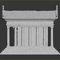 Classical Greek Temple Architecture With Columned Portico Pediment And Stone Steps