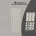 Minotli Modern Room Divider Collection With Square Grid And Triangular Patterns 3d model