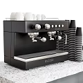 Black GAGGIO Coffee Machine As Kitchen Appliance With Stacked Paper Cups White Cups On Countertop