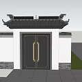 New Chinese Style Gate Head 3d model