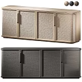 Contemporary Entryway Cabinet And Side Cabinet With Textured Doors Metal Handles