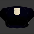 Navy Blue Police Hat With Gold Badge And Black Brim Design