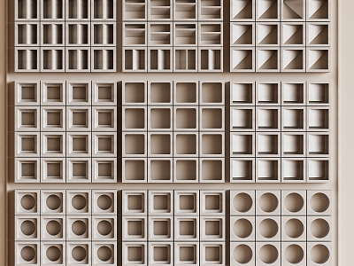 Modern cement brick cement brick partition hollow brick screen 3d model