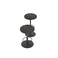 Industrial Design Bar Stools With Leather Seat Metal Frame And Ring Footrest