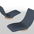 Modern Blue Lounge Chairs With Round Metal Base And Comfortable Design