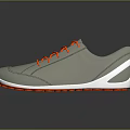 Gray Casual Sneakers With Red Laces Red Lining And White Sole For Comfortable Wear