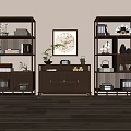 Antique shelf display rack 3d model