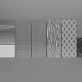 Gray Decorative Panel Samples With Various Textures And Patterns For Interior Design 3d model