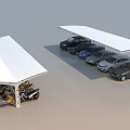 Modern Outdoor Carport Canopy Covered Parking for Motorcycles and Cars