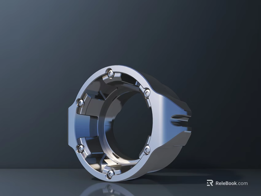Smart Machine Mechanical Component With Circular Metal Structure Bolted Design And Smooth Surface 3d model 