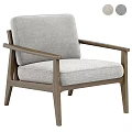 Comfortable Modern Leisure Chairs With Wooden Frame And Light Upholstered Seats