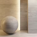 Architectural Sphere Component With Light Colored Stone Wall And Wooden Floor 3d model