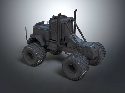 Heavy Duty Off Road Utility Vehicle With Large Oversized Tires And Robust Build 3d model