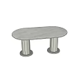 Long Table Round Table Rock Board Table Courtyard Garden Dining Table 3d model