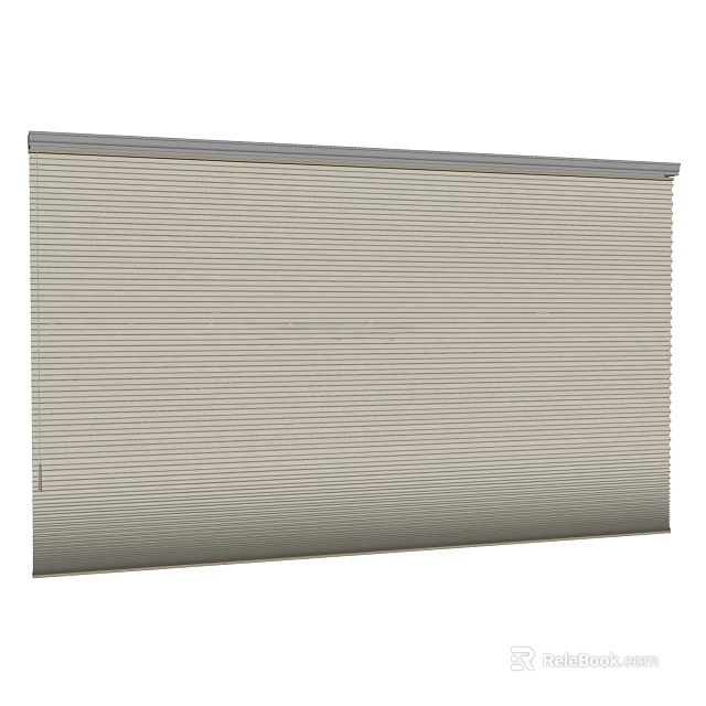 Beige Roller Blind for Home Window with Smooth Vertical Texture and Modern Style 3d model