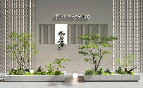 Indoor Landscape Courtyard Landscape Plants Pile Flower Box Landscape Tree 3d model