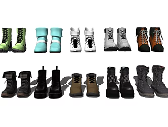 Modern Boots Short Boots 3d model