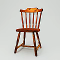 Solid Wood Leisure Chair With Spindle Back Design And Curved Armrests