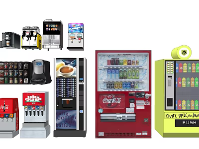 Commercial Equipment Including Vending Machines Beverage Dispensers Coffee And Soda Machines 3d model