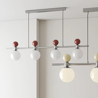 Cream wind restaurant chandelier 3d model