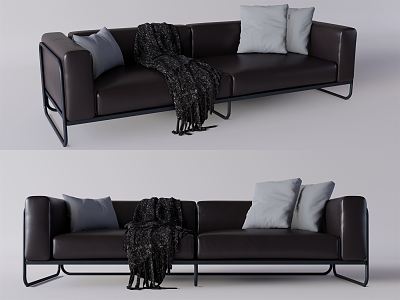 Modern double sofa multiplayer sofa model