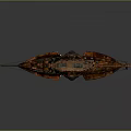 Vintage Cosmic Spaceship Model With Intricate Aerospace Structure And Craft Design