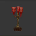 Elegant Vintage Metal Candelabra With Four Glass Candle Holders And Ornate Bronze Base