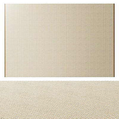 Square Beige Carpet With Striped Woven Texture For Home Living Room Decor 3d model
