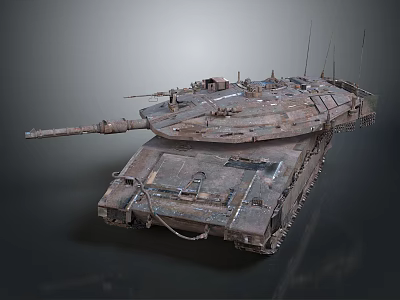 Vintage Military Vehicle Tank Featuring Armored Hull Cannon Tracks And Antennas 3d model