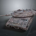 Vintage Military Vehicle Tank Featuring Armored Hull Cannon Tracks And Antennas