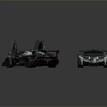 Silver And Black Sports Cars With Open Scissor Doors Rear Spoiler And Aerodynamic Design