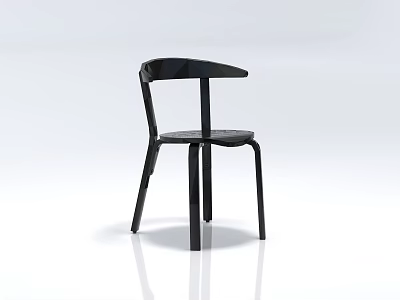 Modern Black Leisure Chair With Minimalist Design Curved Armrest And Sleek Legs 3d model