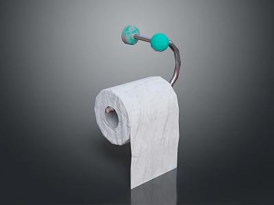 Toilet Paper Holder With Decorative Green Balls And Metal Stand For Bathroom 3d model