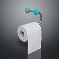 Toilet Paper Holder With Decorative Green Balls And Metal Stand For Bathroom