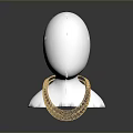 White Mannequin Head Showcasing Gold Chain Hardware Tool On Gray Background
