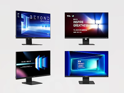 Modern computer display computer screen advertising screen 3d model