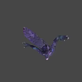 Game Movie Character With Purple Feathered Wings In Dynamic Dancing Pose