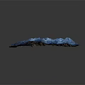 Detailed 3D Mountain Terrain Model With Snow Capped Peaks And Glacial Valleys