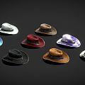 Modern hat cowboy hat bag 3d model