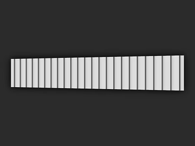 Long White Rectangular Component With Uniform Aligned Panels On Dark Background 3d model