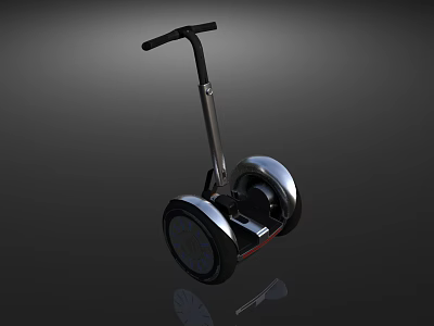 Modern Two Wheeled Self Balancing Scooter With Black Handlebar And Silver Wheels 3d model