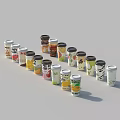 Assorted Beverage Cups With Various Flavors Different Designs And Colorful Packaging 3d model