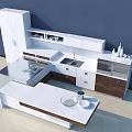 Modern Kitchen Interior With White Cabinets Island Counter And Sink