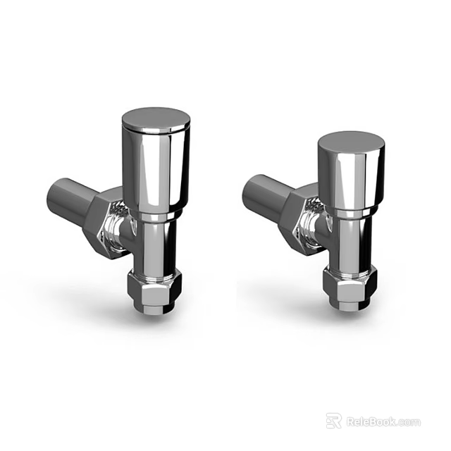 Two Chrome Plated Water Tap Angle Valves For Bathroom And Kitchen Use 3d model 