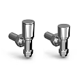 Two Chrome Plated Water Tap Angle Valves For Bathroom And Kitchen Use